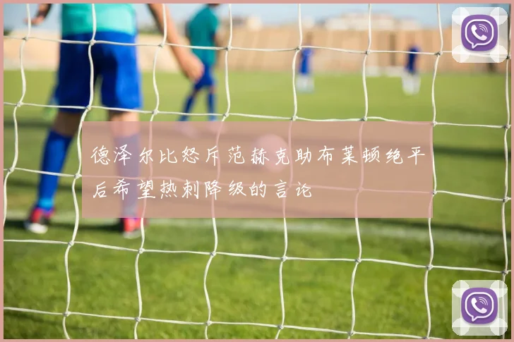 德泽尔比怒斥范赫克助布莱顿绝平后希望热刺降级的言论